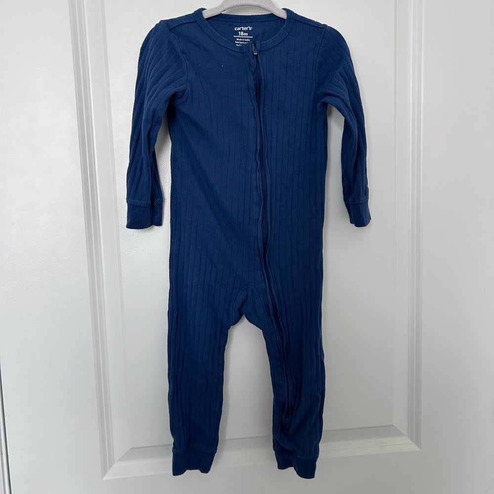 Carter's Navy Ribbed Baby Jumpsuit